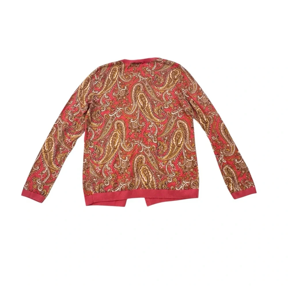 New Talbots Charming English Paisley Cardigan Sweater Sz‎ Medium $80 Lightweight